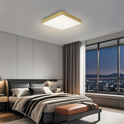 Brilagi - Plafoniera LED dimmerabile POOL LED/36W/230V 3000-6000K 40x40 cm oro + telecomando