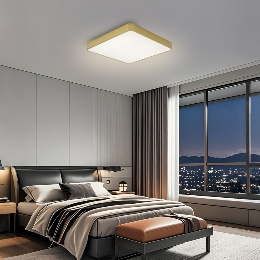 Brilagi - Plafoniera LED dimmerabile POOL LED/36W/230V 3000-6000K 40x40 cm oro + telecomando