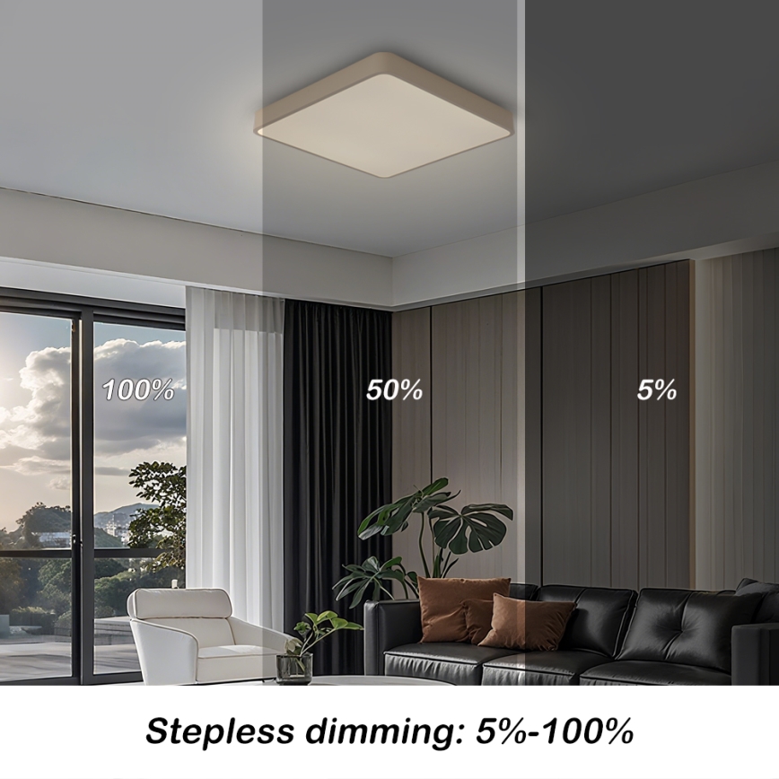 BRILAGI - Plafoniera LED dimmerabile POOL SQUARE 36W/230V 3000-6000K 40x40 cm beige + telecomando