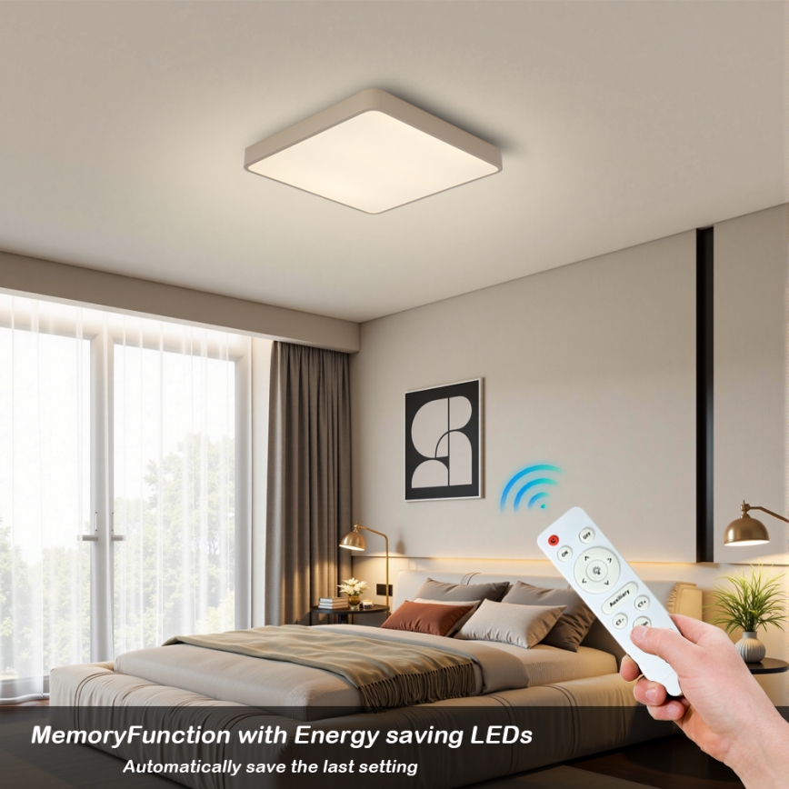 BRILAGI - Plafoniera LED dimmerabile POOL SQUARE 36W/230V 3000-6000K 40x40 cm beige + telecomando