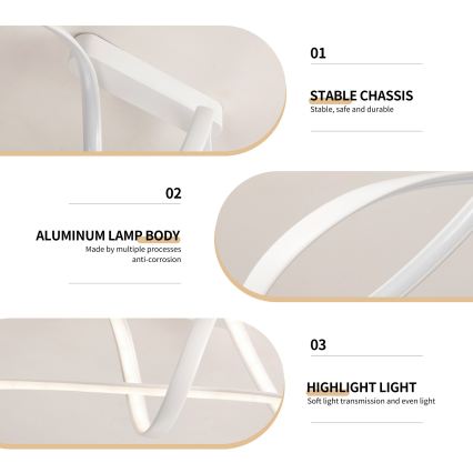 Brilagi - Plafoniera a LED dimmerabile a montaggio superficiale TWISTER LED/60W/230V 3000-6000K bianco + telecomando
