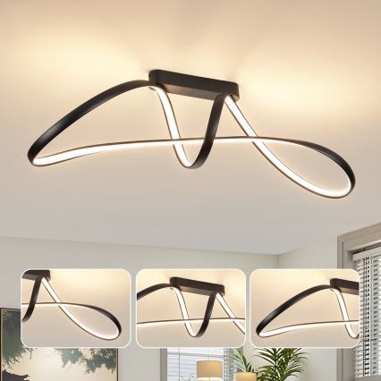 Brilagi - Plafoniera LED dimmerabile a montaggio superficiale TWISTER LED/60W/230V 3000-6000K nero + telecomando