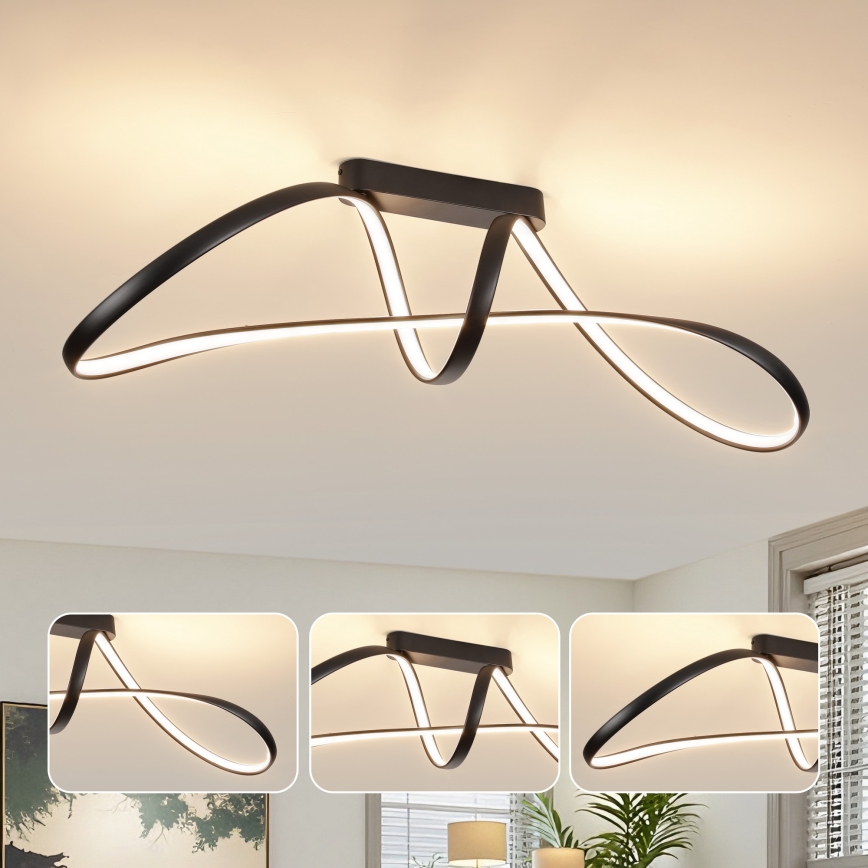 Brilagi - Plafoniera LED dimmerabile a montaggio superficiale TWISTER LED/60W/230V 3000-6000K nero + telecomando