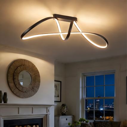 Brilagi - Plafoniera LED dimmerabile a montaggio superficiale TWISTER LED/60W/230V 3000-6000K nero + telecomando