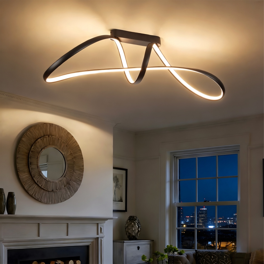 Brilagi - Plafoniera LED dimmerabile a montaggio superficiale TWISTER LED/60W/230V 3000-6000K nero + telecomando