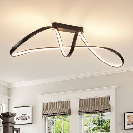 Brilagi - Plafoniera LED dimmerabile a montaggio superficiale TWISTER LED/60W/230V 3000-6000K nero + telecomando