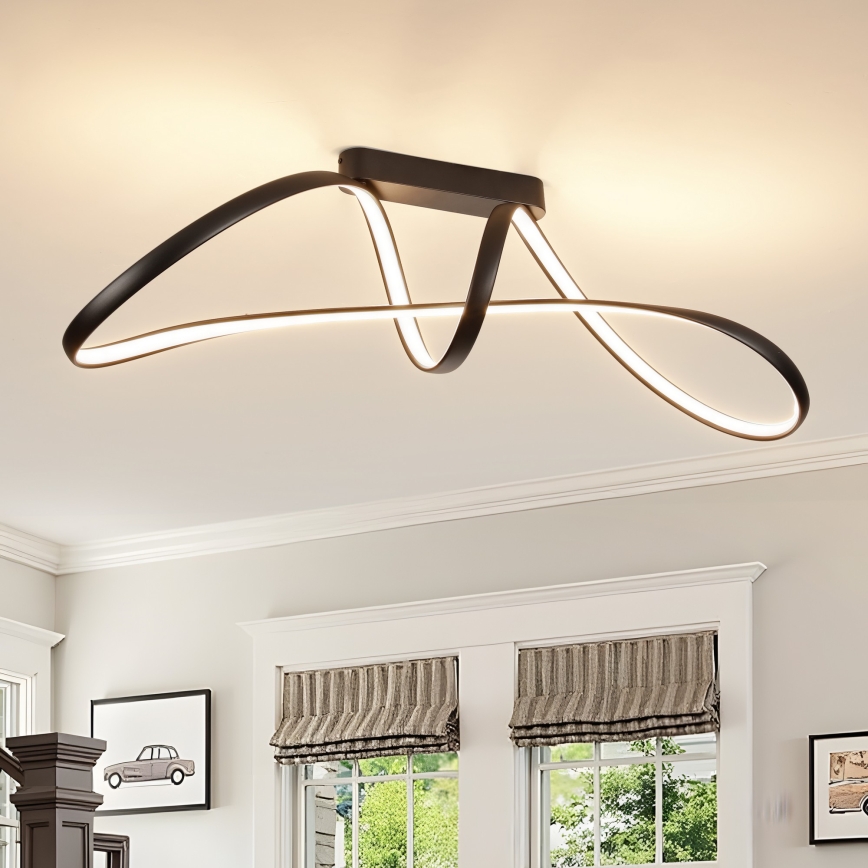 Brilagi - Plafoniera LED dimmerabile a montaggio superficiale TWISTER LED/60W/230V 3000-6000K nero + telecomando