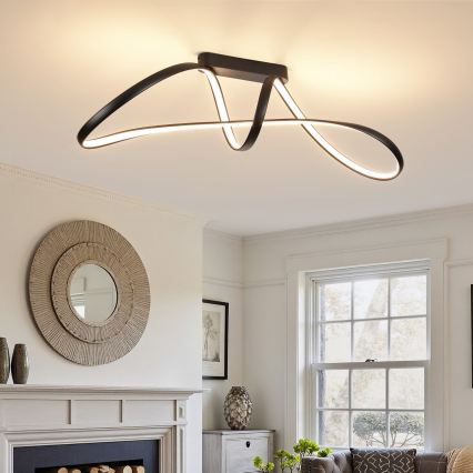 Brilagi - Plafoniera LED dimmerabile a montaggio superficiale TWISTER LED/60W/230V 3000-6000K nero + telecomando