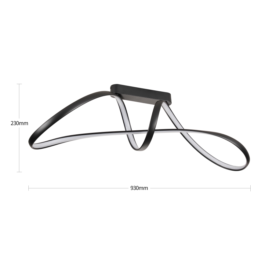 Brilagi - Plafoniera LED dimmerabile a montaggio superficiale TWISTER LED/60W/230V 3000-6000K nero + telecomando