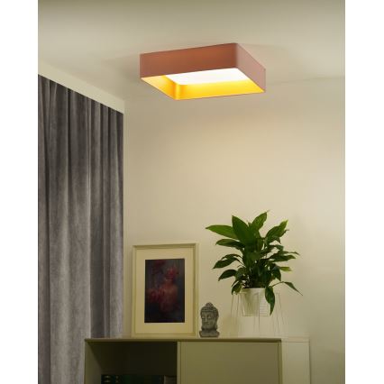Brilagi - Plafoniera LED dimmerabile VELVET SQUARE SMART LED/36W/230V 60x60 cm 2700-6500K Wi-Fi Tuya + telecomando rosa