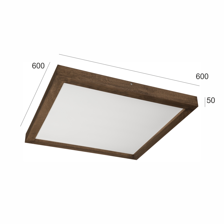 BRILAGI - Plafoniera dimmerabile da soffitto per bagno a LED WOODY FRAME LED/50W/230V rovere/noce 60x60 cm 3000-6000K IP44 + telecomando