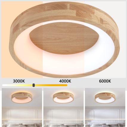 Brilagi - Plafoniera LED FALCON WOOD LED/30W/230V 3000/4000/6000K Ø 45 cm in legno