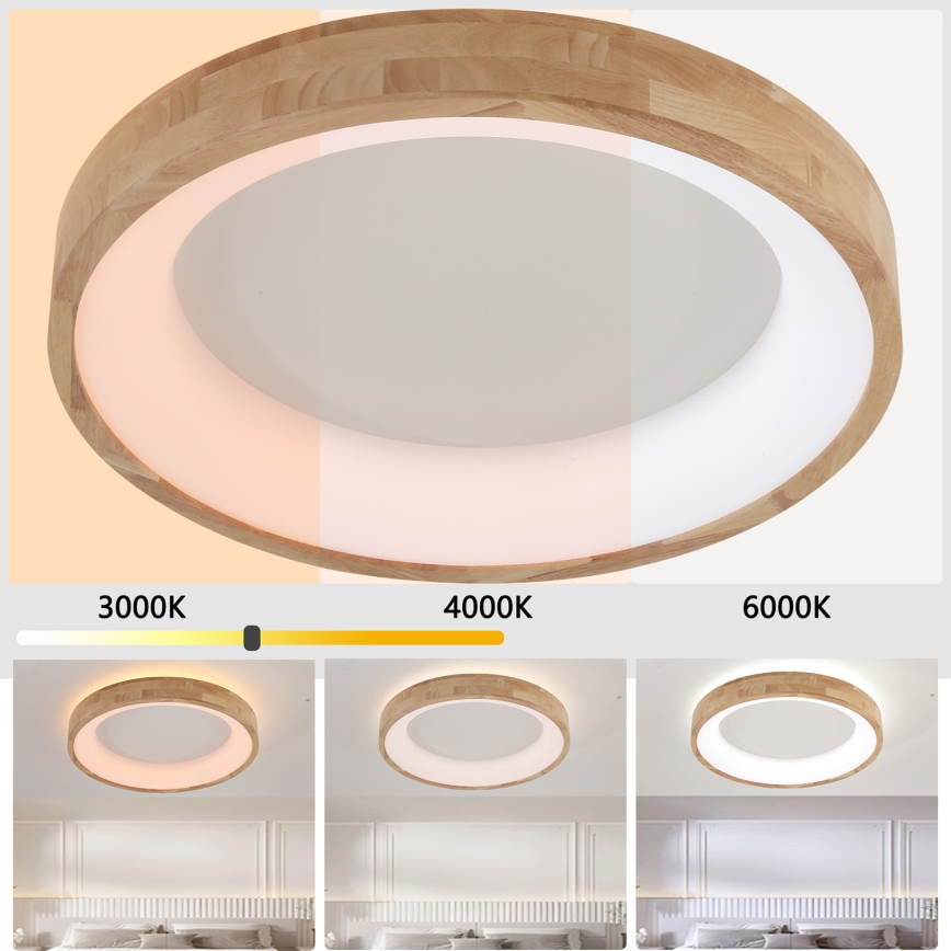 Brilagi - Lampada da soffitto LED FALCON WOOD LED/40W/230V 3000/4000/6000K diam. 60 cm in legno