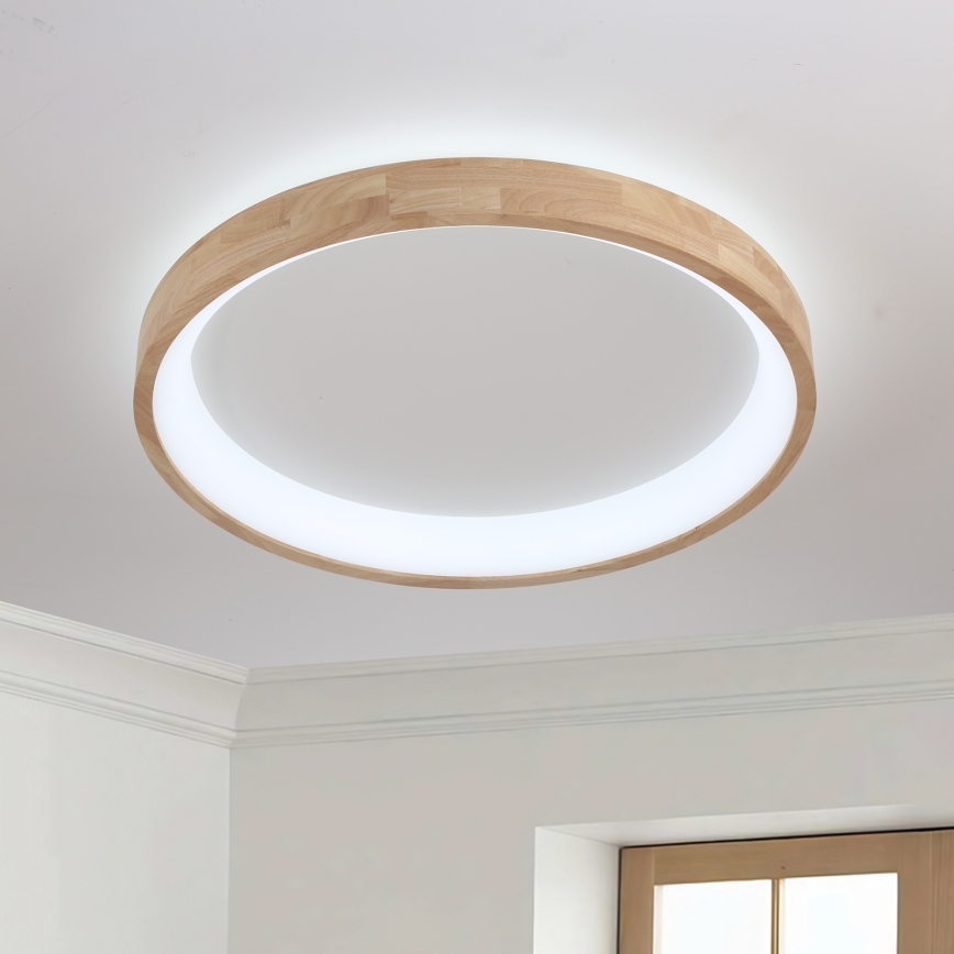 Brilagi - Plafoniera LED FALCON WOOD 60W 230V 3000/4000/6000K Ø 80 cm, finitura in legno