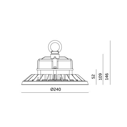 Brilagi - Apparecchio LED industriale da soffitto TITAN PRO HIGHBAY / 100W / 230V / 4000K / IP65