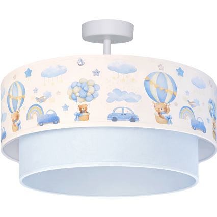 Brilagi - Plafoniera LED per bambini BOBO 1xE27/10W/230V Ø 40 cm crema/blu/orsetti
