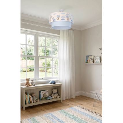 Brilagi - Plafoniera LED per bambini BOBO 1xE27/10W/230V Ø 40 cm crema/blu/orsetti
