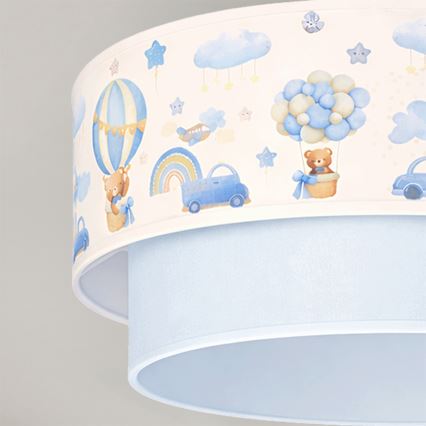 Brilagi - Plafoniera LED per bambini BOBO 1xE27/10W/230V Ø 40 cm crema/blu/orsetti
