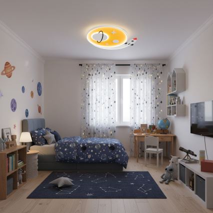 Brilagi - Plafoniera LED per bambini STARSHIP LED/64W/230V 3000/4500/6000K gialla