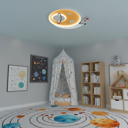 Brilagi - Plafoniera LED per bambini STARSHIP LED/64W/230V 3000/4500/6000K gialla