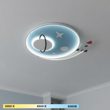 Brilagi -LED Plafoniera per bambini STARSHIP LED/64W/230V 3000/4500K blu