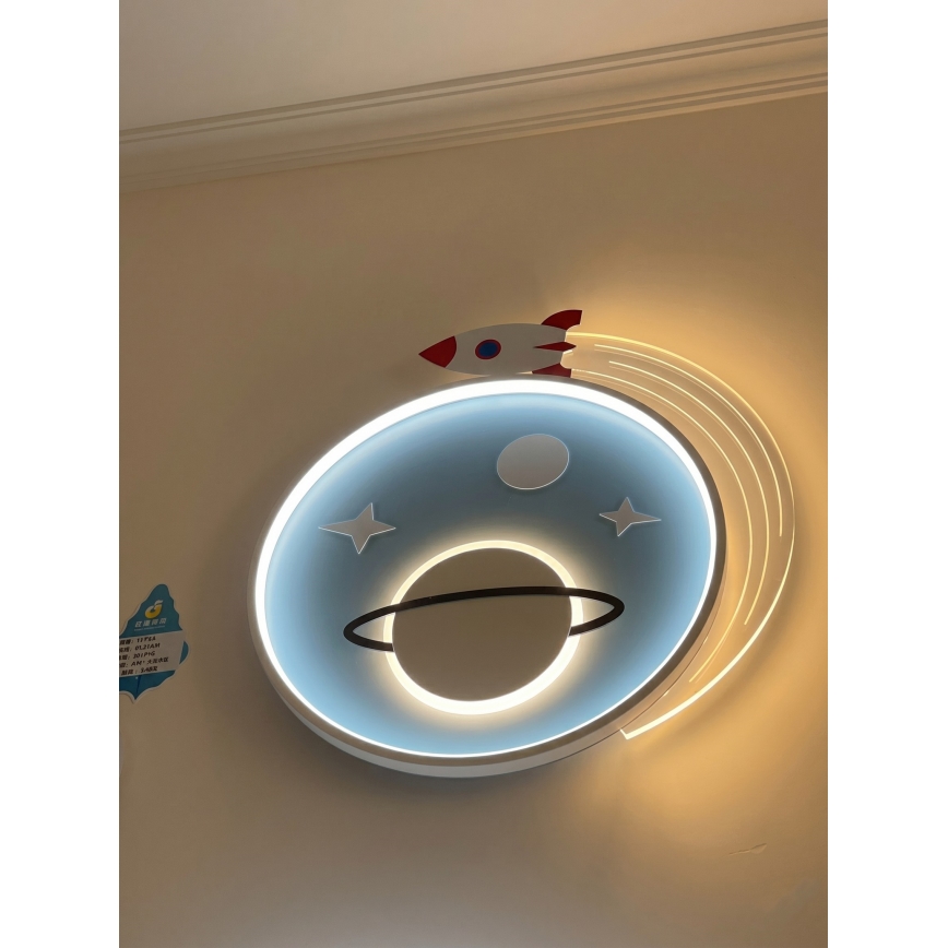 Brilagi -LED Plafoniera per bambini STARSHIP LED/64W/230V 3000/4500K blu