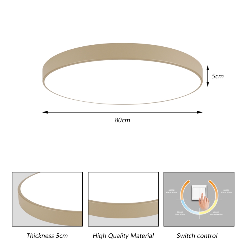 Brilagi - Plafoniera LED POOL LED/100W/230V 3000/4500/6000K Ø 80 cm beige