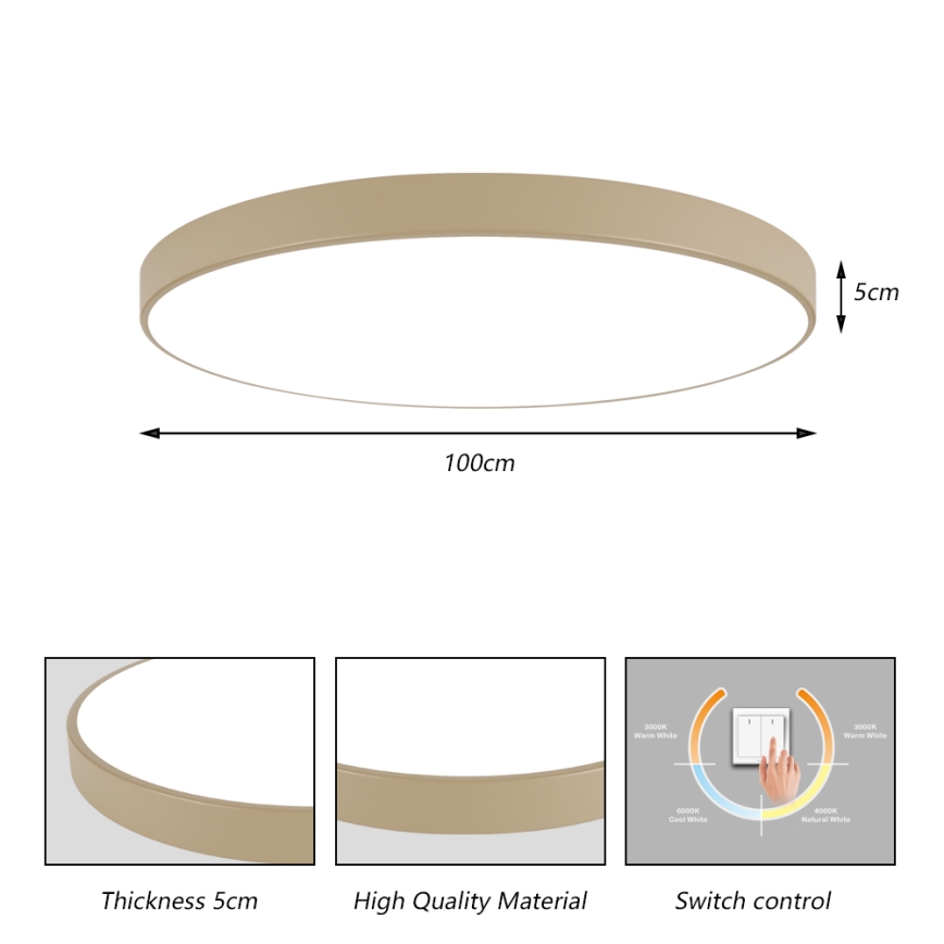 Brilagi - Plafoniera LED POOL LED/128W/230V 3000/4000/6000K Ø 100 cm beige