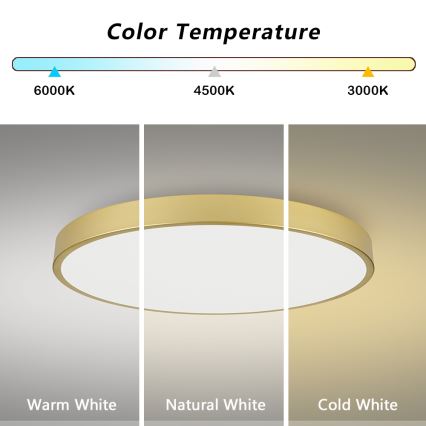 Brilagi - Plafoniera LED POOL LED/128W/230V 3000/4000/6000K Ø 100 cm dorata