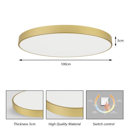 Brilagi - Plafoniera LED POOL LED/128W/230V 3000/4000/6000K Ø 100 cm dorata