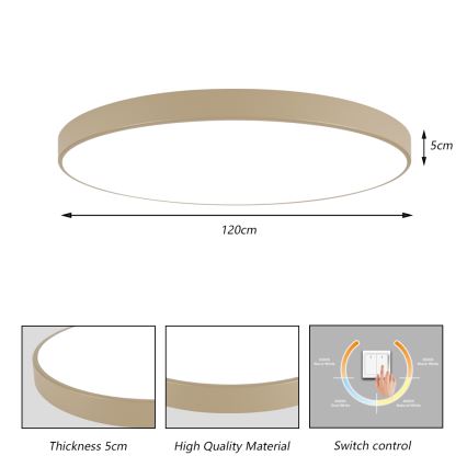 Brilagi - Plafoniera LED POOL LED/180W/230V 3000/4500/6000K Ø 120 cm beige