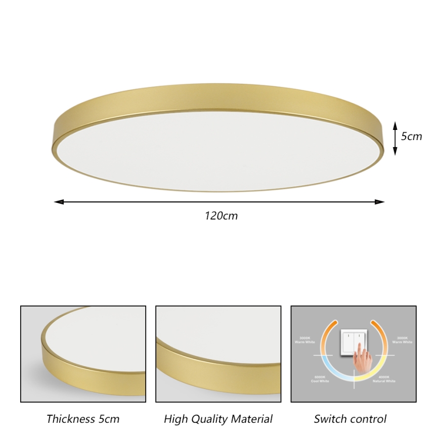 Brilagi - Plafoniera LED POOL LED/180W/230V 3000/4500/6000K Ø 120 cm dorata