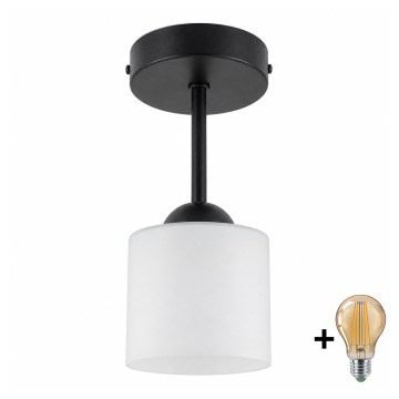 BRILAGI - LED Plafoniera RETRO GLASS 1xE27/60W/230V Ø 10 cm nero/bianco