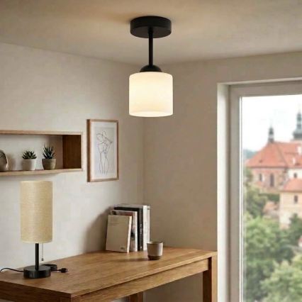 BRILAGI - LED Plafoniera RETRO GLASS 1xE27/60W/230V Ø 10 cm nero/bianco