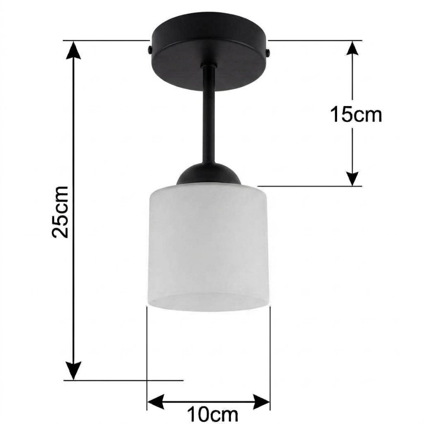 BRILAGI - LED Plafoniera RETRO GLASS 1xE27/60W/230V Ø 10 cm nero/bianco
