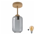BRILAGI - LED Plafoniera RETRO GLASS 1xE27/60W/230V Ø 14 cm beige/grigio fumé