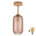 BRILAGI - LED plafoniera RETRO GLASS 1xE27/60W/230V Ø 14 cm beige/marrone fumé