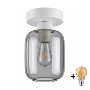 BRILAGI - LED Plafoniera RETRO GLASS 1xE27/60W/230V Ø 14 cm bianco/grigio fumé
