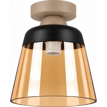 BRILAGI - LED plafoniera RETRO GLASS 1xE27/60W/230V Ø 15,5 cm beige/fumé beige
