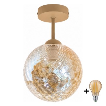 BRILAGI - LED Plafoniera RETRO GLASS 1xE27/60W/230V Ø 17 cm beige/beige fumé