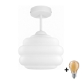 BRILAGI - LED Plafoniera RETRO GLASS 1xE27/60W/230V Ø 20 cm bianco