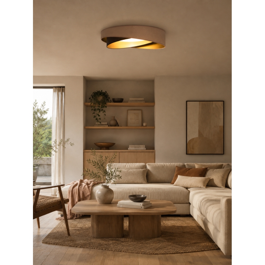 BRILAGI - Plafoniera LED VELVET TWIST LED/24W/230V 4000K Ø 55 cm beige/marrone/oro