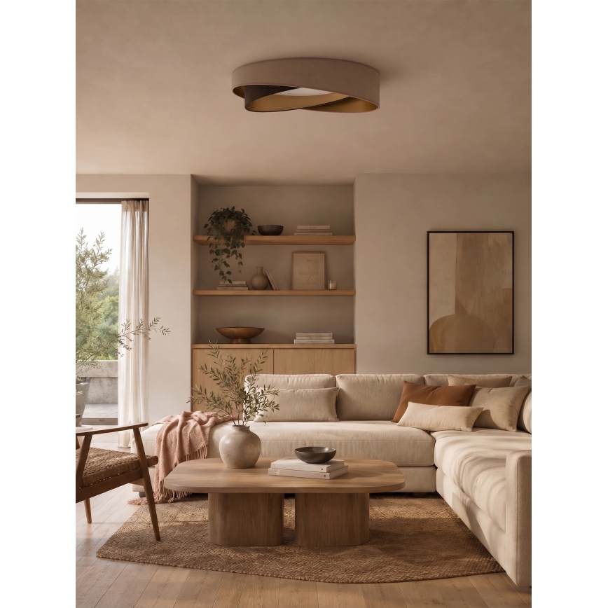 BRILAGI - Plafoniera LED VELVET TWIST LED/24W/230V 4000K Ø 55 cm beige/marrone/oro