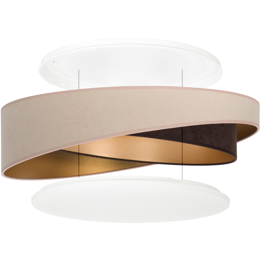 BRILAGI - Plafoniera LED VELVET TWIST LED/24W/230V 4000K Ø 55 cm beige/marrone/oro