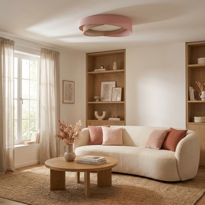 BRILAGI - plafoniera LED VELVET TWIST LED/24W/230V 4000K Ø 55 cm rosa/beige