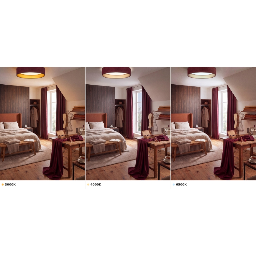 BRILAGI - Plafoniera LED VELVET VARI LED/24W/230V 3000/4000/6500K Ø 45 cm bordeaux/oro