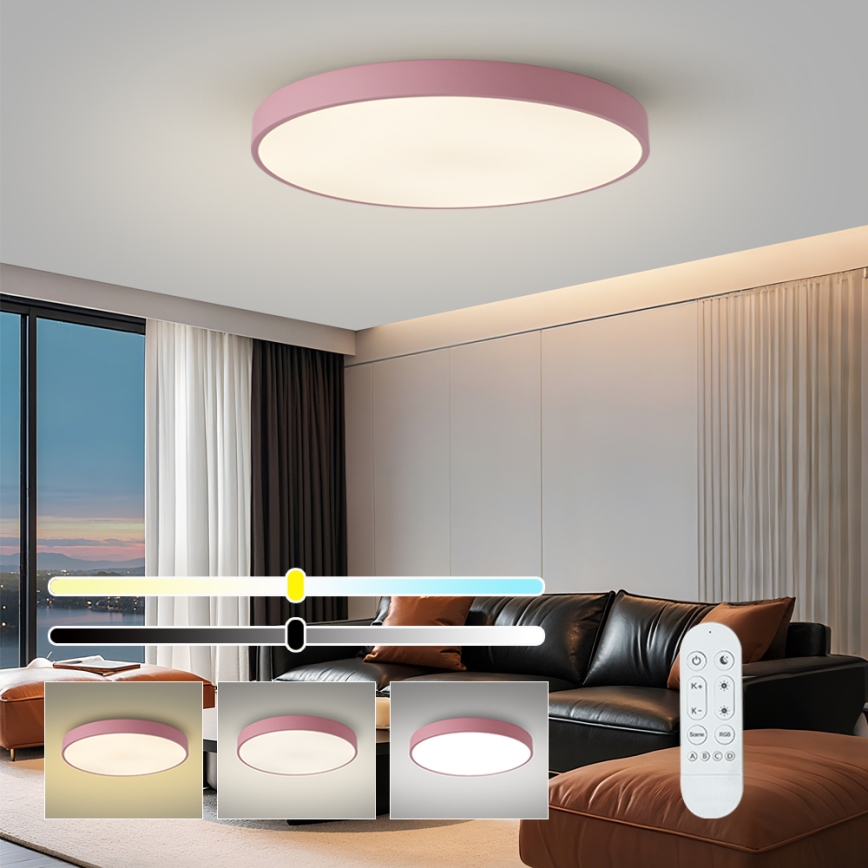 Brilagi - Lampada LED dimmerabile POOL SMART LED/100W/230V Ø 80 cm 3000-6000K Wi-Fi Tuya + telecomando rosa