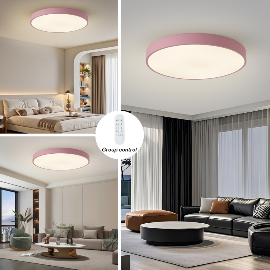 Brilagi - Lampada LED dimmerabile POOL SMART LED/100W/230V Ø 80 cm 3000-6000K Wi-Fi Tuya + telecomando rosa