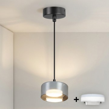 Brilagi - LED RGB+CCT Lampadario dimmerabile a sospensione su cavo AURA LUX 1xGX53/14W/230V 2700-6500K Wi-Fi Tuya nero/fumé