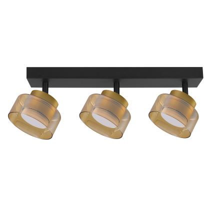 Brilagi - Faretto LED RGB+CCT dimmerabile AURA LUX 3xGX53/14W/230V 2700-6500K Wi-Fi Tuya nero/oro